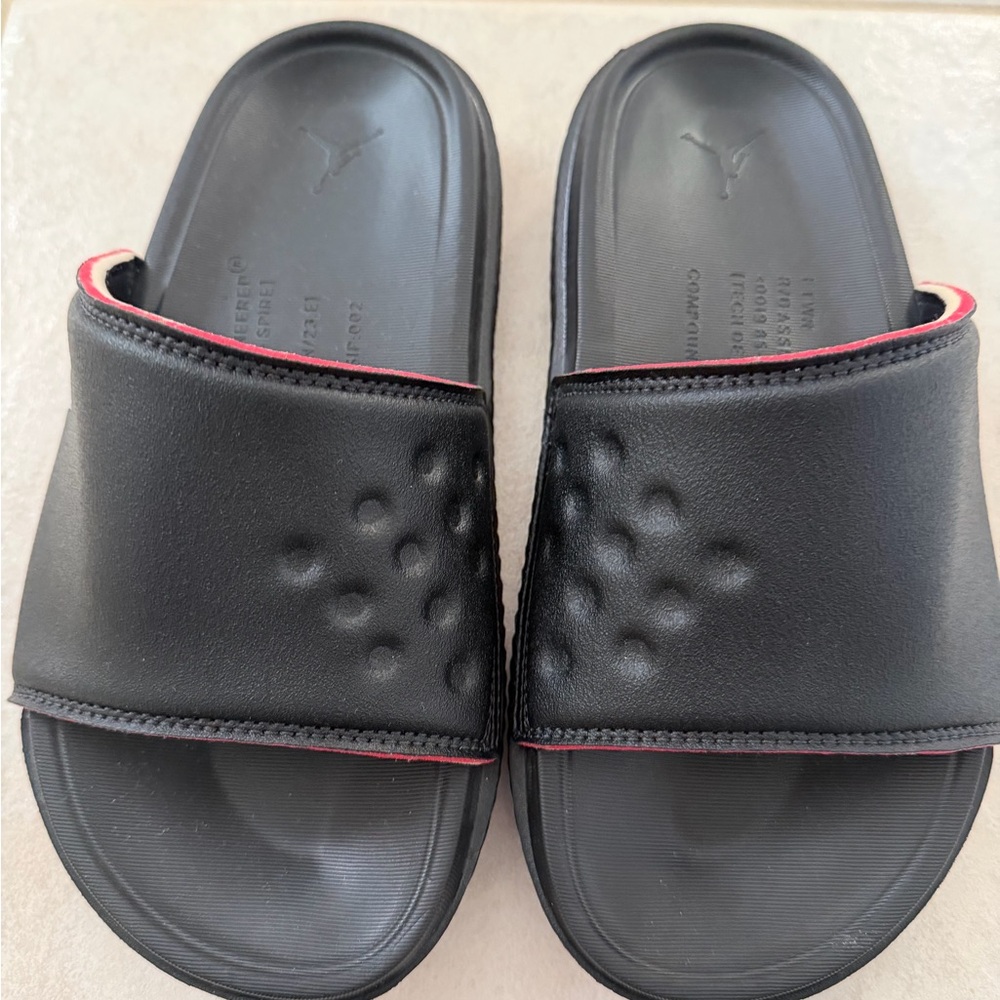 Jordan Black and Red Kids Slide Sandals